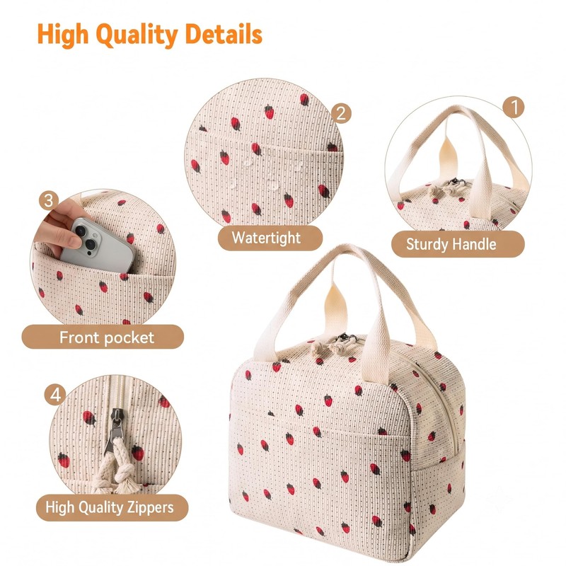 Arae Lunch Bags for Women Reusable - Large Insulated Lunch