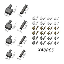 48 Pcs Zip Repair Kit, Metal Replacement Zip，Zip Latch Head Slider Retainer，Zip Stopper Repair Kit，for Zip Sewing, Replacement, DIY（Antique Bronze, Platinum, Gunmetal, 4 Size: #3#5#8#10）