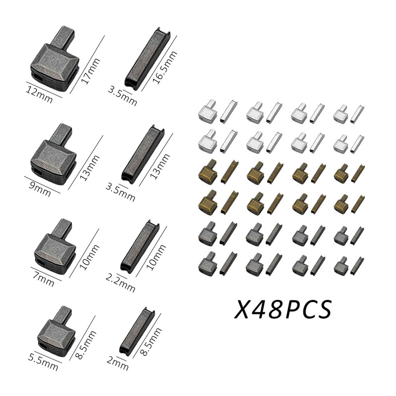 48 Pcs Zip Repair Kit, Metal Replacement Zip，Zip Latch Head