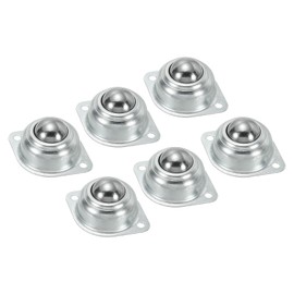 PATIKIL Roller Ball Transfer Bearing 1", 6 Pack Load 77lbs Flange Mounted Carbon Steel Rotation Caster Unit for Conveyor Roller Stand Transmission