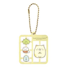 Tees Factory SG-5541963NE Sumikko Gurashi Plastic Model Style Key Chain Cat Approx. H 2.0 x W 2.0 x D 0.2 inches (50 x 50 x 5 mm)