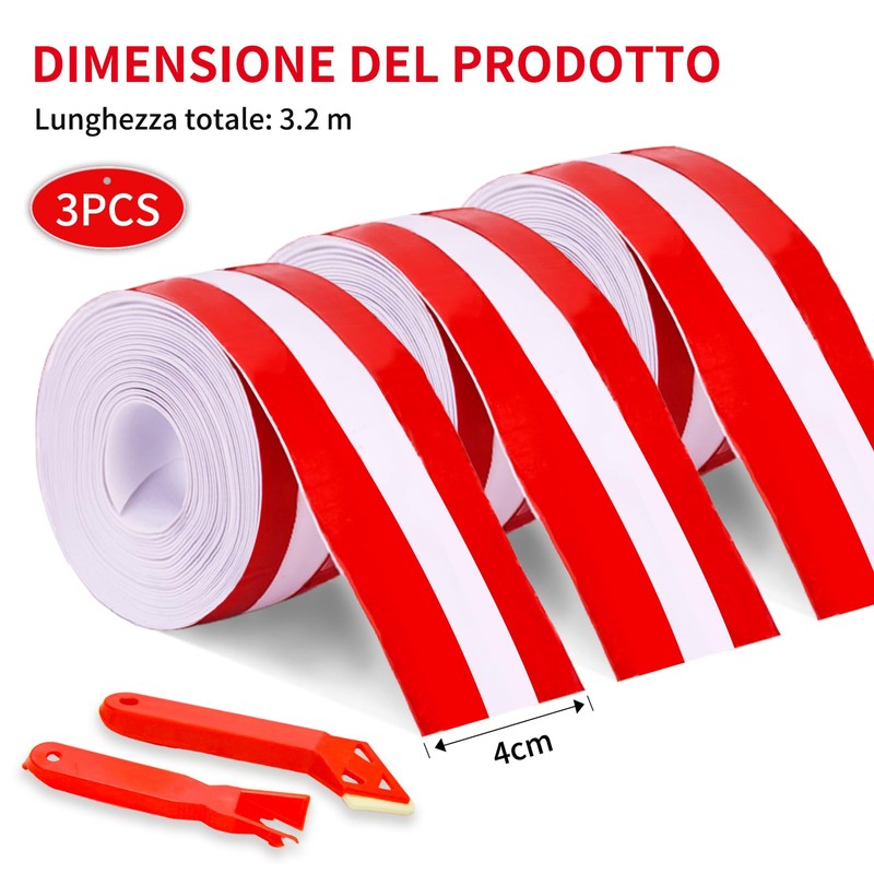 3 Piece Waterproof Sealing Tape Set, 3 Soft Skirting Board