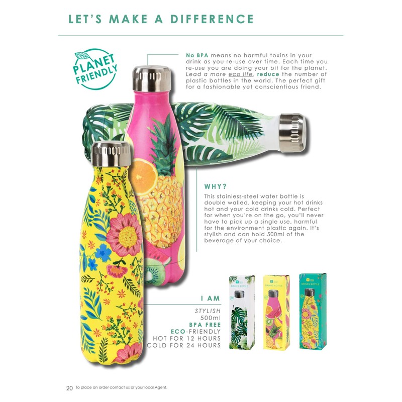Talking Tables Floral Water Double-Walled Insulated Flask & Water Bottle