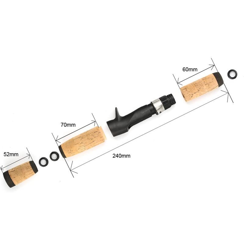 zalati Fishing Rod Handle Kit Cork Split Grip with Tackle