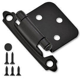 50 Pack 25 Pairs 1/2" Overlay Cabinet Door Hinges Matte Black Self Closing Kitchen Cabinet Hinge Black Cabinet Door Hinges Cupboard Variable Flush Cabinet Hinge