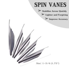 M.SJUMPPER ARCHERY Spin Vanes 1.75 Inch Ring-Wing Helical Vane Offset Fletches for DIY Arrows Shafts (36 Pack)