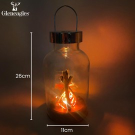 Cello Gleneagles Campfire Large LED Lantern, USB Powered, Realistic Flame Effect, Flameless Decoration Light, Portable Lantern for Home Decor, Night Lantern, Night Light, LED Lamp