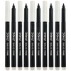 Doms Aqua Felt Tip Pens, BLACK, Pack of 10, Fibre