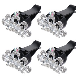 BYOBYO 4 Pcs Crown Shape Car Air Vent Clips Rhinestone Crown Shape Car Air Fresheners 1.6x1.2inch Car Air Vent Clip Charms Decoration Crystal Car Diffuser Vent Clip for Auto Interior Decoration