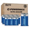 Powermax 12-Count 9V Batteries, Ultra Long Lasting Alkaline Battery, 7-Year