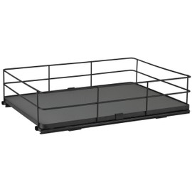 Organize It All Large Slide Out Shelf Organizer |Dimensions: 19.7" 13.8"x 4.5"| Space Saver | Easy Glide Mechanism | Black.