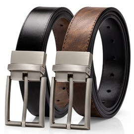 Alphyly Reversible Leather Boss Belts for Men,Brown Mens Belt Fits Suits and Jeans, Iteam Quantity One(not pack), Color Coffee, Length110cm