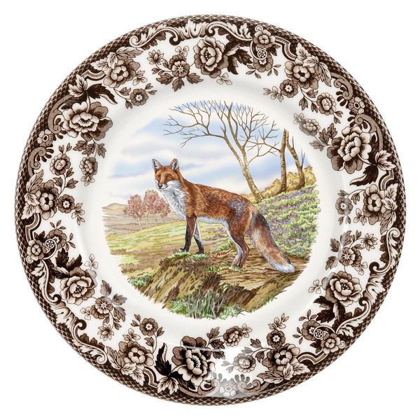 Spode Woodland Salad Plate, Red Fox, 8” | Perfect for Thanksgiving and Other Special Occasions | Made in England from Fine Earthenware | Microwave and Dishwasher Safe