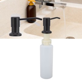 Sink Soap Dispenser Pump 300ml Sink Soap Dispenser Lotion Dispenser for Kitchen Sink Stainless Steel Refill from The Top(Black)