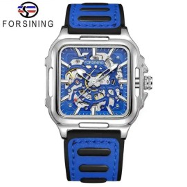Forsining Men’s Automatic Square Transparent Waterproof Watch