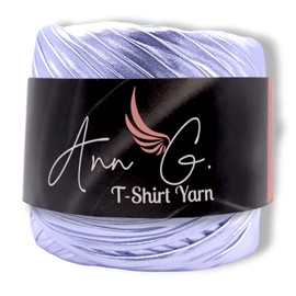Ann G Premium Metallic T-Shirt Yarn, Super Soft Polyester, 300+ Feet, Durable, Non-Pilling, Consistent Color, Elastic (Silver)
