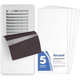 High Strength Magnetic Vent Cover for Home 5 Pack (4.84" x 10.83") for Floor, Wall and Ceiling Steel Registers, Home and RV - White