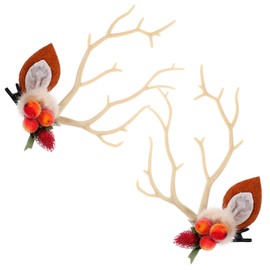 SAFIGLE 2pcs Antler Hair Clips for Lightweight Hairpins for Thin Hair Cute Deer Horn Design Durable Non Damaging