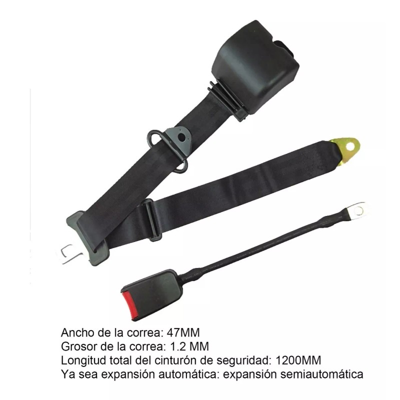 Zuotai Cinturón De Seguridad De 3 Puntos Universal Retráctil, 2