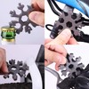 ZOEKIM 18-in-1 Snowflake Multitool, Stainless Steel Snowflakes Multitool Keychain, Combination