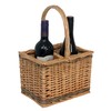 Red Hamper DB008 Wicker 2 Bottle Steamed Bottle Carrier