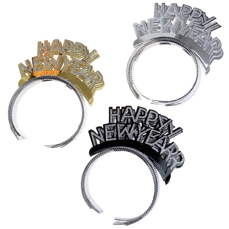 BinaryABC Happy New Year Headband Tiara,New Years Party Favor,New Years