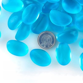 Charmoon Aquarium Aquarium Decorative Stone, 0.6 - 1.0 inches (15 - 25 mm), 17.6 oz (500 g), Colorful Glass, Crystal, Bottom Sand, Gravel, DIY Gardening (Marine Blue)