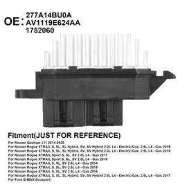 SANTUO Car Heater Motor Fan Blower Resistor AV1119E624AA 277A14BU0A for Nissan Qashqai J11 2014-2020 Blower Motor Resistor Control Module 1752060