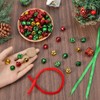 SUNNYCLUE Christmas Wreath Making Kits Jingle Bell Wreath Ornaments Red