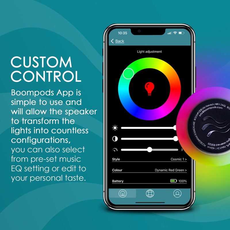Boompods Portable Mini Bluetooth Speaker with Lights - Sustainable Soundflare,