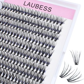 Lash Clusters LAUBESS Individual Lashes Waterproof Eyelash Clusters Mixed Tray Cluster Eyelash Extensions Soft Cluster Lashes for Beginners(20D-0.07D-14)