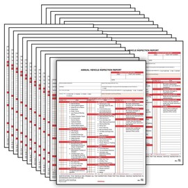 J. J. Keller 25-Pack, Annual Vehicle Inspection Report Form with Carbon, 3-Ply Snap-Out, DOT Compliant