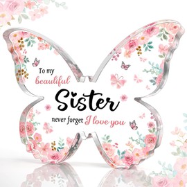 Sister Gifts, Birthday, Mothers Day, Christmas, Best Friend and Bestie, Beautiful Butterfly-Shaped Keepsake, Cute Gifts from Sister Brother