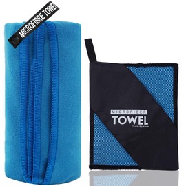 ZIUDBOC Microfiber Travel Towel, Soft Lightweight Quick Dry Towel, Super Absorbent Compact Travel & Sports & Beach Towels for Camping, Backpack, Gym, Swimming, Yoga, Hiking (M:20"×40" -Blue)