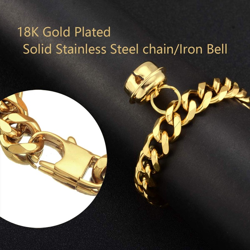 AAAbling 18K Gold Cat Dog Collar Kitten Puppy 1/2inch 12mm