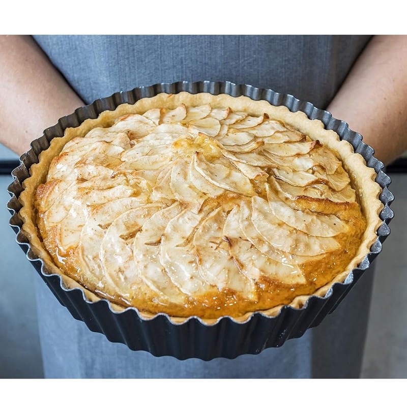 SUJIBHI Quiche Pan 8 inch Non-Stick Tart Tin Flan Case