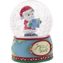Precious Moments 201102 Joy to The Whole Wide World Annual Santa Resin/Glass Musical Snow Globe