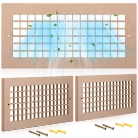 Chunful 2 Pack 4 x 10 Inch (Duct Opening) Decorative Air Return Vent Cover for Wall or Ceiling Grille1/4 Inch Thick MDF Decorative Vent Covers for Ventilation