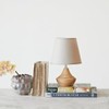 Creative Co-Op Eucalyptus Wood Table Lamp with Linen Shade, Natural