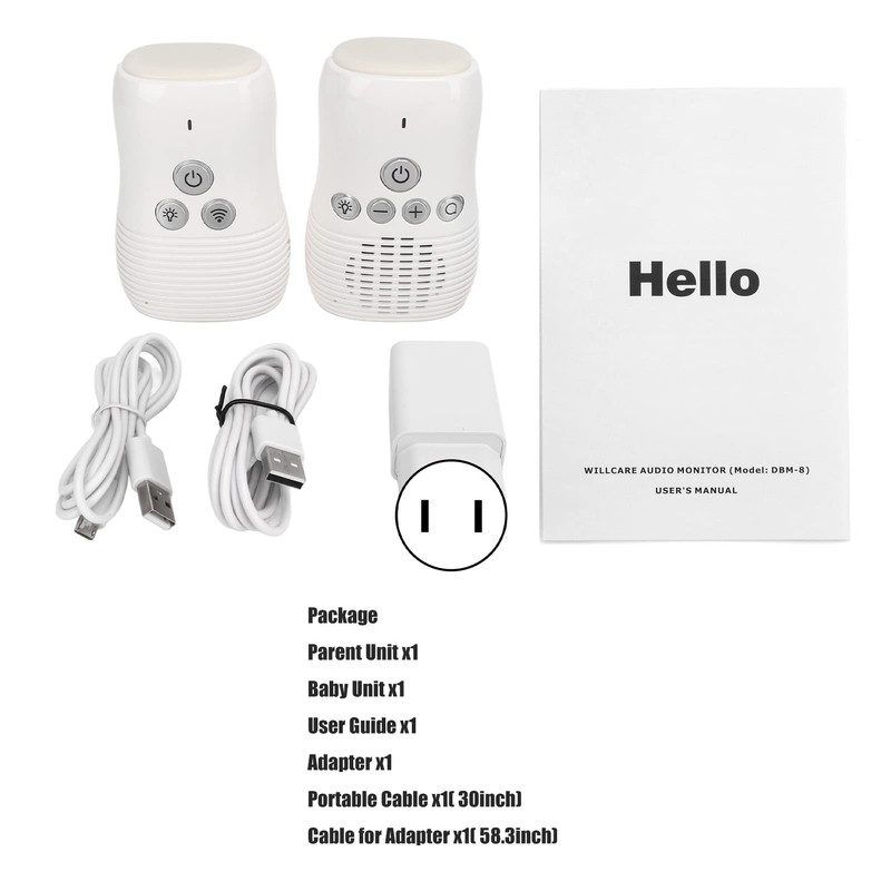 DM221 Audio Baby Monitor, 1000ft Range, Vibrating Sound Alert, Talk