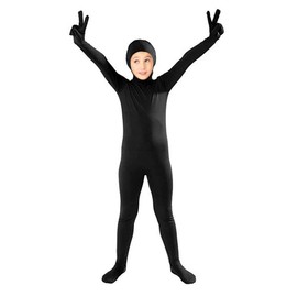 YOMOSA Full Bodysuit Kids Spandex Zentai Suit Child Long Sleeve Unitards One Piece Dance Costume (Medium, Black)