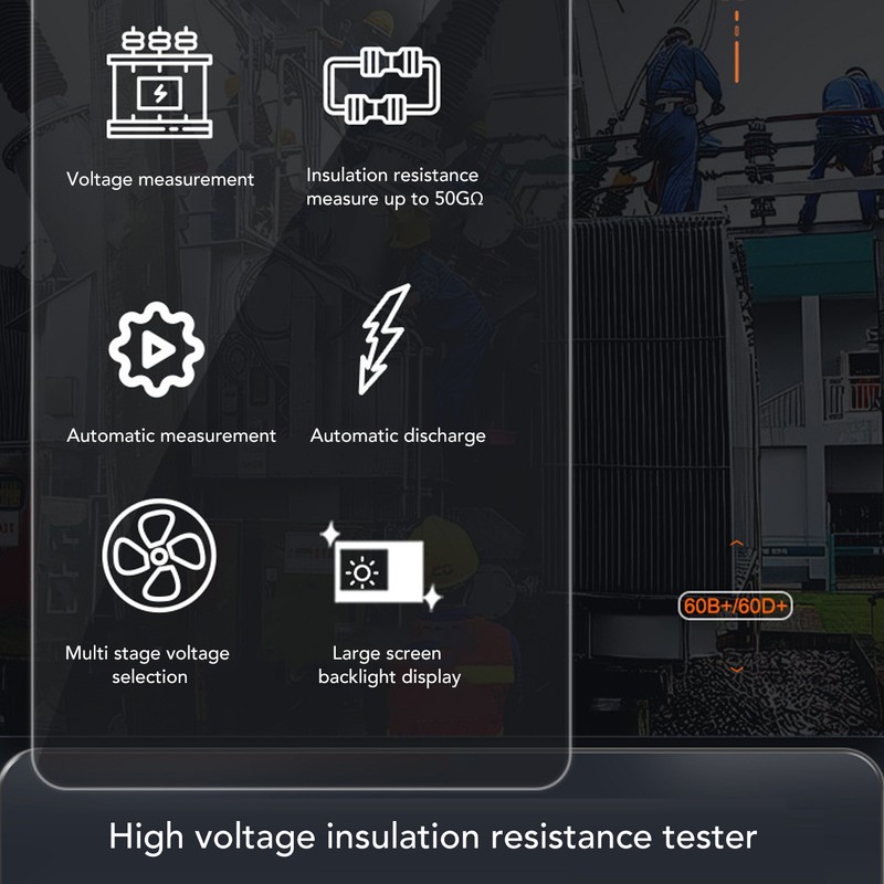 Insulation Resistance Tester Megohmmeter Digital 1000V 4999MΩ with LCD Display