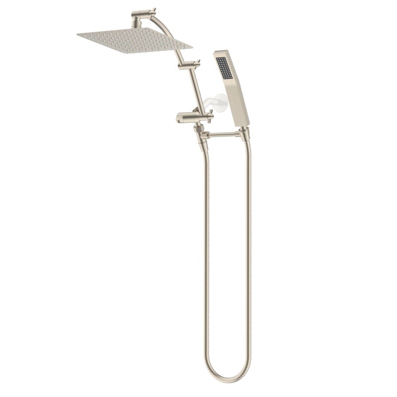 Hibbent All Metal 10'' Rainfall Shower Head Combo,High Pressure Handheld