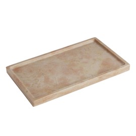 Natural Marble Tray Stone Decorative Tray Non-Resin/Non-Ceramic, for Kitchen Counter/Bathroom Sink Countertop/Vanity/Home Decor,Storage Perfume/Candle/Jewelry/Coffee,Cream Rose Pink