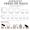 French Tip Press On Toenails Square Fake Toenails Flower With