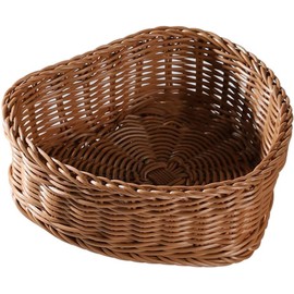 Rattan Woven Basket Heart Shaped Wicker Basket Gift Basket Candy Wicker Basket for Wedding Birthday Party Favor