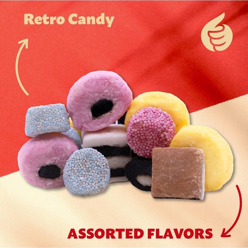 English Licorice Allsorts Candy | 2 Pound Bag | Soft