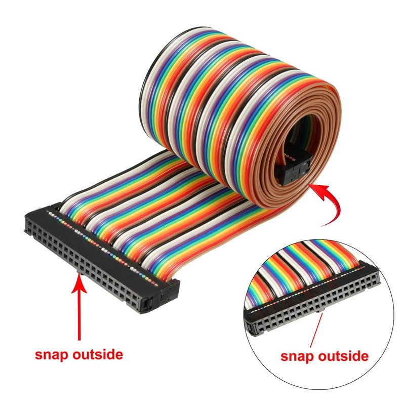 sourcing map IDC Rainbow Wire Flat Ribbon Cable 40 Pins