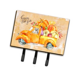 Caroline's Treasures CK2644TH68 Fall Harvest Staffordshire Bull Terrier Leash or Key Holder, Wall Hooks, Key Hooks Holder, Coat Rack Wall Mount, Coat Hooks, Hooks for Hanging Keys, Towels, Aprons, Lea