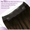 LaaVoo Real Hair Extensions with Wire Brown Balayage Invisible Secret